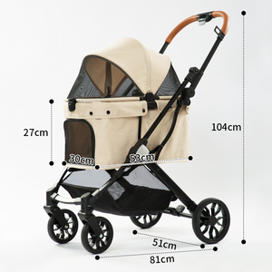 Vente directe d'usine kaki chariot pour animaux de compagnie poussette de <span class=keywords><strong>chien</strong></span> de luxe pour <span class=keywords><strong>chien</strong></span> moyen - Product Image 2