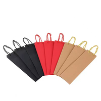 Sacs cadeaux en papier kraft pliables de luxe écologiques avec logo personnalisé en gros, avec fermeture à cordon pour bouquets et emballages de vin