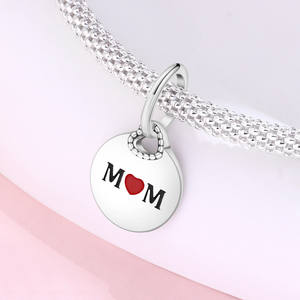 Colgante familiar de disco con correa de cobre blanco en stock, accesorio de joyería DIY original de alta gama para mujer - Product Image 2