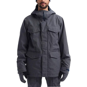 Veste d'hiver chaude et décontractée pour homme, coupe slim, col montant, imperméable, réversible, avec impression de logo personnalisé en couleur unie - Product Image 1