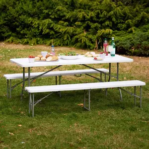 Meja Lipat Dalam Setengah Meja 6 Kaki Lipat Penggunaan Mudah untuk Berkemah Piknik