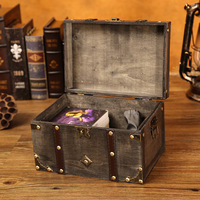 Boîte de rangement en bois vintage avec serrure de coffre au trésor rétro de style antique avec organisateur de bijoux de conception art déco