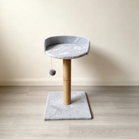 Griffoir vertical en sisal pour chat, arbre à chat compact, tour d'escalade résistante à l'usure avec jouet suspendu pour chatons