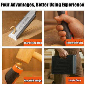 Kit de 8 Cinceles para Trabajar la Madera con Piedra de Afilar, Estuche Rígido para Trabajos de Artesanía y Reparación - Product Image 3