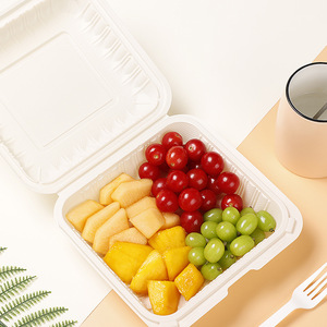 Boîtes à lunch carrées jetables biodégradables en amidon de maïs plastique, contenants alimentaires thermiques pour tiramisu, bonbons, collations, sushis - Product Image 4