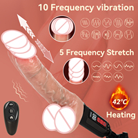 6,3 Zoll wiederauf ladbare 10-stufige Vibration 5-stufige teleskop isch beheizte Hand dildo für Paare Sex maschine Sexspielzeug Triebwerk