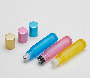 MLM Premium Frosted Glass Roller <b>Bottle</b> Colorful Essential Oil <b>Perfume</b> Roll On Ball Container Custom Logo Private Label Packing - Product Image 5