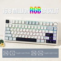 Clavier mécanique AULA F75 75% Gasket Gaming BT filaire 2.4G sans fil RGB à touches remplaçables en ligne, compatible anglais, arabe, russe