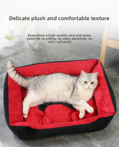 Luxus Hundebett als Höhle, Universelles Vier-Jahreszeiten-Haustiernest mit Winterwärme für Sommerkatzen, Rechteckige Form für Pelzige Freunde - Product Image 6