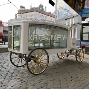 Cercueil funéraire classique sur mesure, charrette funéraire de style européen de haute qualité, traînée par des chevaux - Product Image 1