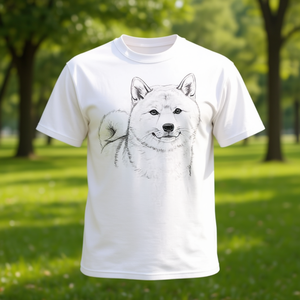 Camiseta Shiba Inu Blanca de Algodón con Cuello Redondo Unisex de Manga Corta con Diseño de Impresión Digital - Product Image 3