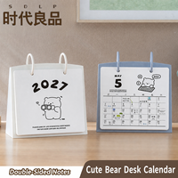 Calendrier de bureau 2027 Ours Mignon, Calendrier mensuel à feuilles mobiles, Planificateur en papier épais pour la décoration du bureau, de la maison et de l'étude