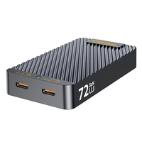 Chargeur pliable ignifuge PD 72W 2 ports de haute qualité - Chargeur rapide GaN ultra fin portable Type-C+USB-A pour téléphone