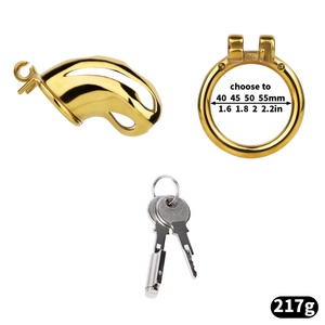 Jaula para Pene Estilo Serpiente Dorada FRRK, Dispositivo de Castidad Masculina, Candado para Pene, Jaula de Castidad de Acero Inoxidable, Juguetes Sexuales BDSM para Hombres - Product Image 3