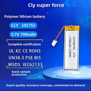 3,7 В 101752 700 мАч перезаряжаемая полимерная литий-ионная аккумуляторная батарея Lipo Pouch Battery - Product Image 4