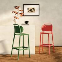 Tabouret de bar empilable moderne en plastique de conception italienne, hauteur de comptoir, pour intérieur/extérieur, salle à manger, usage commercial, salon, école