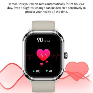 P101S Pantalla cuadrada Smartwatch IP67 Modo Multideportivo Monitoreo de frecuencia cardíaca Correo electrónico Push Recordatorio sedentario para usuarios activos - Product Image 5