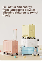 Valise à roulettes rigide en PC pour enfants, unisexe, avec poignée souple et serrure, idéale pour l'embarquement en avion
