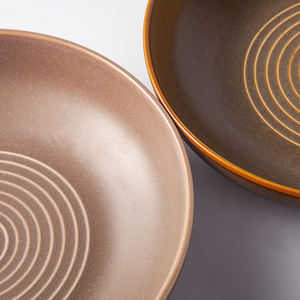 Plato Redondo de Porcelana Marrón Mate de 8'' Estilo Marroquí Mexicano Bávaro, Económico para Hoteles, para Cena, Postre, Fruta o Ensalada - Product Image 6