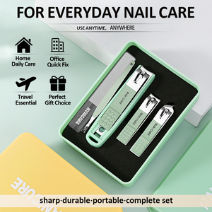 Kit de Coupe-Ongles Portable en Acier Inoxydable, Cadeau pour Femme, Ensemble <span class=keywords><strong>Manucure</strong></span> 5 Pièces, Kits de Soin Avec Étui - Product Image 1