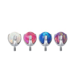 Joyería de Titanio ASTM F 136 para Piercing, Bola de Ópalo, Piercing Labret, Rosca Interna, Pendientes con Parte Trasera Plana, Titanio de Grado Implante - Product Image 3