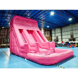 Château gonflable commercial <span class=keywords><strong>avec</strong></span> grande <span class=keywords><strong>toboggan</strong></span> rose <span class=keywords><strong>et</strong></span> <span class=keywords><strong>piscine</strong></span>, château sauteur pour enfants, équipement de location pour fêtes - Product Image 2