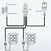 Interrupteur à bascule 12V 40A avec relais 16AWG, faisceau de câblage 12V pour feux antibrouillard avec éclairage LED