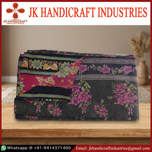 Indian Gold Supplier Cotton Kantha Reversible Old Vintage Throw - Product Image 2