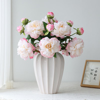 Haute qualité en gros européen soie pivoine fleur artificielle 2 têtes vente chaude fleur simulée pour la fête des mères