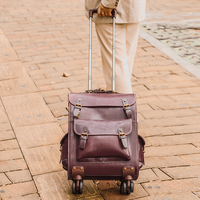 Vente flash Nouveau design Valise de voyage en cuir véritable 23 pouces Bagages à main