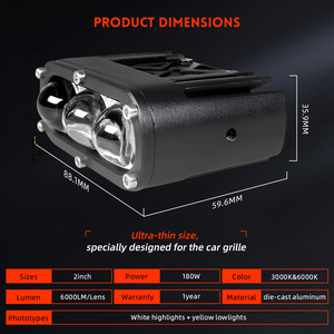 Thêm Mini Chiếu tại chỗ 3inch 12V tuôn ra núi offroad ánh sáng kép màu LED vỏ hổ phách nhấp nháy hiệu ứng cho xe tải SUV Xe - Product Image 6