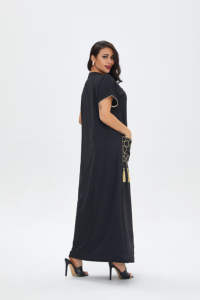 Touchhealthy suministro tradicional musulmán Abaya Casual seda poliéster 2 uds usado Dubai - Product Image 6