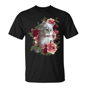 Camiseta para Hombre con Diseño de Gato Británico de Pelo Largo, Rosa y Árbol de Primavera, Ropa Promocional para Amantes de los Gatos - Product Image 2