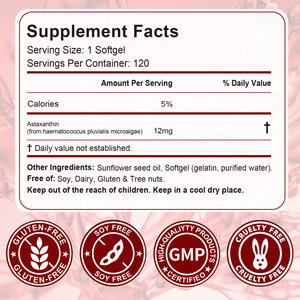 Hatmanlabs способствует выработке коллагена антиоксидант веганский натуральный астаксантин 12 мг добавки Softgels - Product Image 6