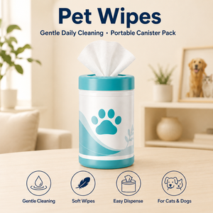 Lingettes pour animaux de compagnie personnalisées en gros sous marque privée, 80 lingettes pour le nettoyage de la bouche et du visage, éliminent les restes de nourriture pour chiens et chats - Product Image 2