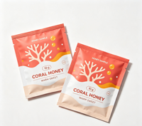 Sachets souples de miel en bande prêts à consommer pour flocons d'avoine, yaourt, édulcorant – Échantillons d'emballage personnalisés à trois soudures latérales