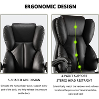 Chaise de bureau ergonomique pivotante à roulettes avec dossier haut réglable en cuir PU pour le travail à domicile