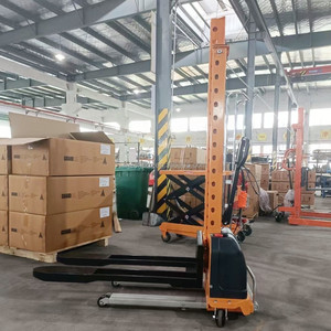 Küçük yarı elektrikli taşınabilir kendinden yükleme palet kaldırıcı istifleyici 1000kg kapasiteli Mini Forklift yük kaldırma araçları - Product Image 6