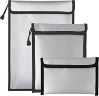 Sac de rangement pour documents personnalisable en plusieurs tailles, ignifuge et résistant à l'eau, avec fermeture éclair sécurisée