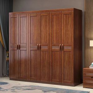 Armario con Puertas Abatibles en Color Nogal, Gran Capacidad, Mueble de Almacenamiento para Dormitorio - Product Image 2