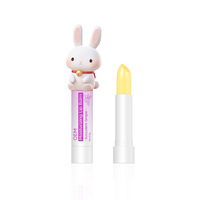 Cute Bunny Kids Boca Red Lip Glaze Hidratante y elimina la piel muerta muñeca de dibujos animados Bálsamo labial