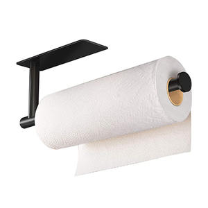 Porte-serviettes en papier de cuisine moderne en alliage de zinc sans perçage, auto-adhésif, mural, multifonctionnel pour salle de bain et toilettes - Product Image 4