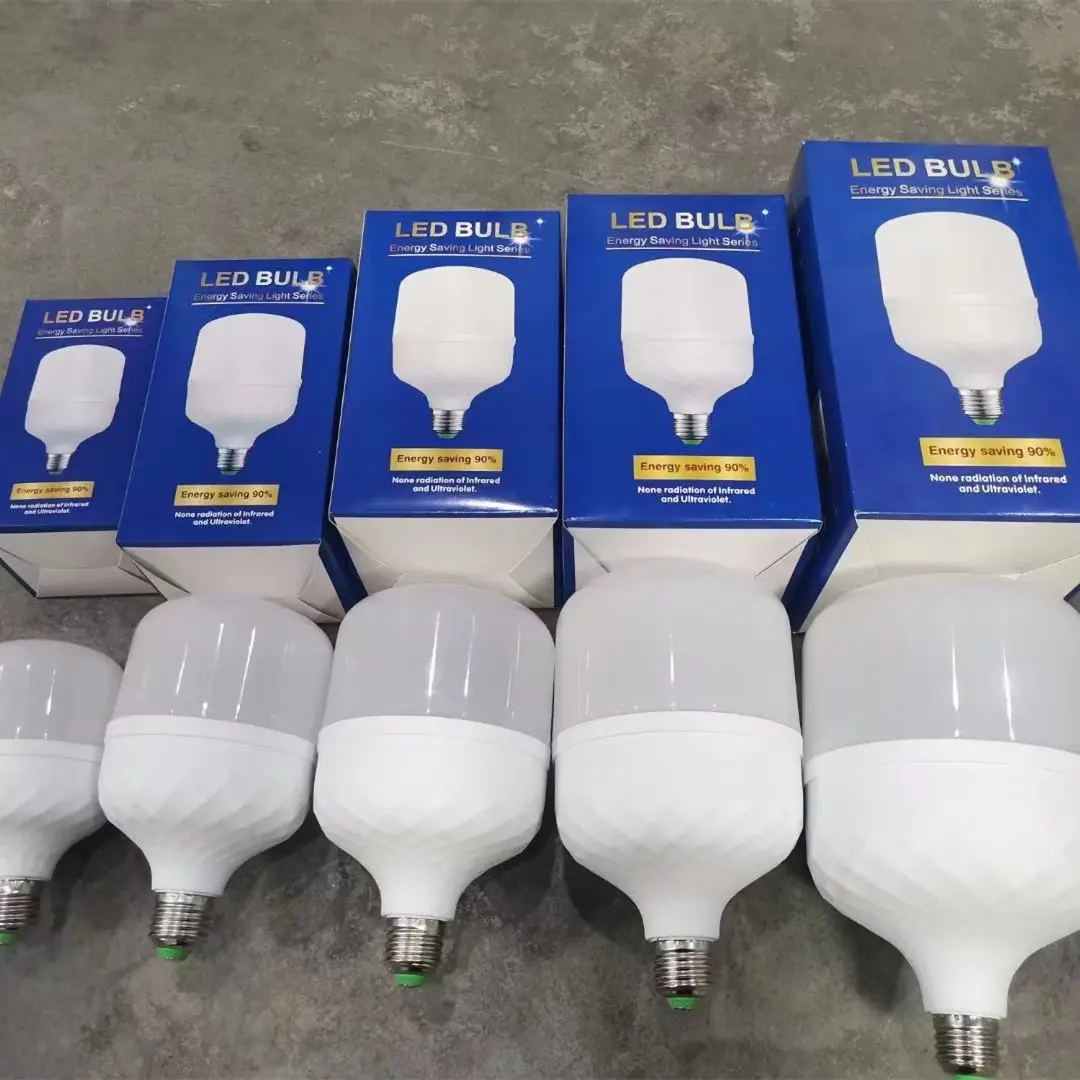 Lâmpada de LED B22 E27, Suporte em Forma de T, Lâmpada de 10W, 15W, 20W, 30W, 40W, 50W, Fabricante de Matéria-prima, Bombillo LED, Focos LED