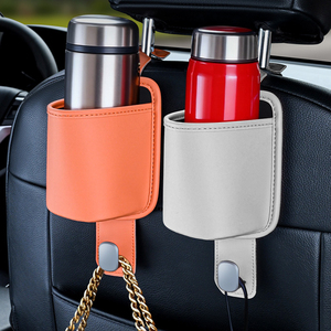 Auto <b>Seat</b> Back Hook Cup Holder Organizer Nappa, Vehicle Rear Storage Metal Multi-Use Sturdy Durable, for BMW Toyota Honda - Product Image 2