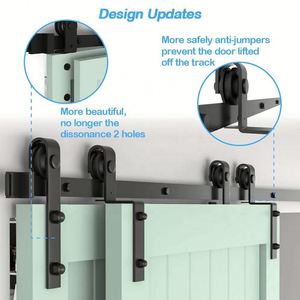 Rhetech Solid Wood <b>Door</b> Interior Bathroom Bypass Sliding <b>Barn</b> <b>Door</b> <b>Hardware</b> Kit and Wooden <b>Doors</b> Whole Set - Product Image 5