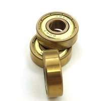 Roulements à billes hybrides en céramique ultra-premium en titane doré 608ZZ en acier inoxydable, étanches pour skateboard, trottinette et patins à roulettes