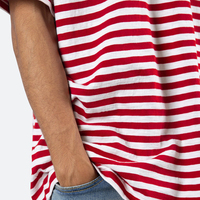 DiZNEW Vente en gros T-shirt en vrac grande taille confortable à rayures graphiques et contrastées de couleur 100% coton Design personnalisé T-shirts pour hommes