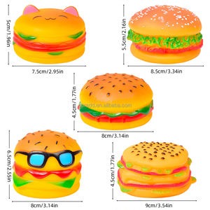 2024 TPR cane giocattolo da masticare TPR Burger a forma di cane vocale palle da masticare dentizione per la pulizia dei giocattoli sferici per cani - Product Image 4