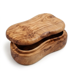 Boîte de rangement en bois d'olivier, support Scentsy, porte-savon, organiseur en bois pour comptoir de salle de bain, pour bijoux et fruits secs, finition artisanale - Product Image 1