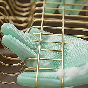 Multi-Functional Reusable <b>PLA</b> Waterproof Food-Grade Silicone Dishwashing Gloves - Product Image 2